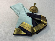Grace Redefined: Pure Mysore Silk Saree with Striking Contrast Zari Border