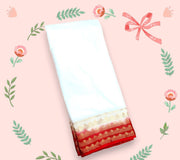Exclusive White Red Border Soft Silk Sarees – Timeless Indian Beauty