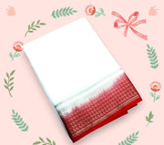 Premium White and Red Border Soft Silk Sarees – Graceful Festive Look