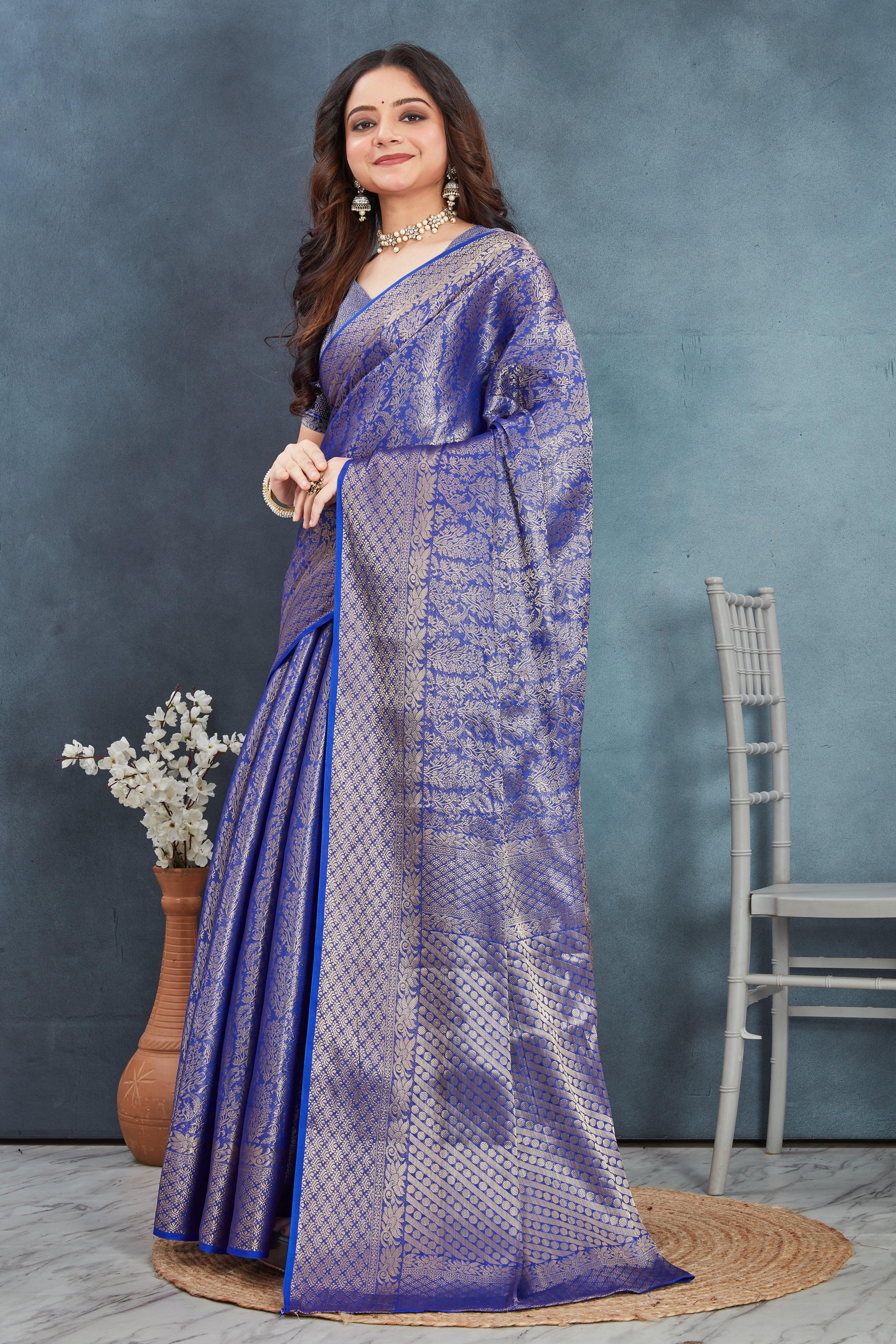 Brocade Elegance: Pure Mysore Silk Sarees in purple