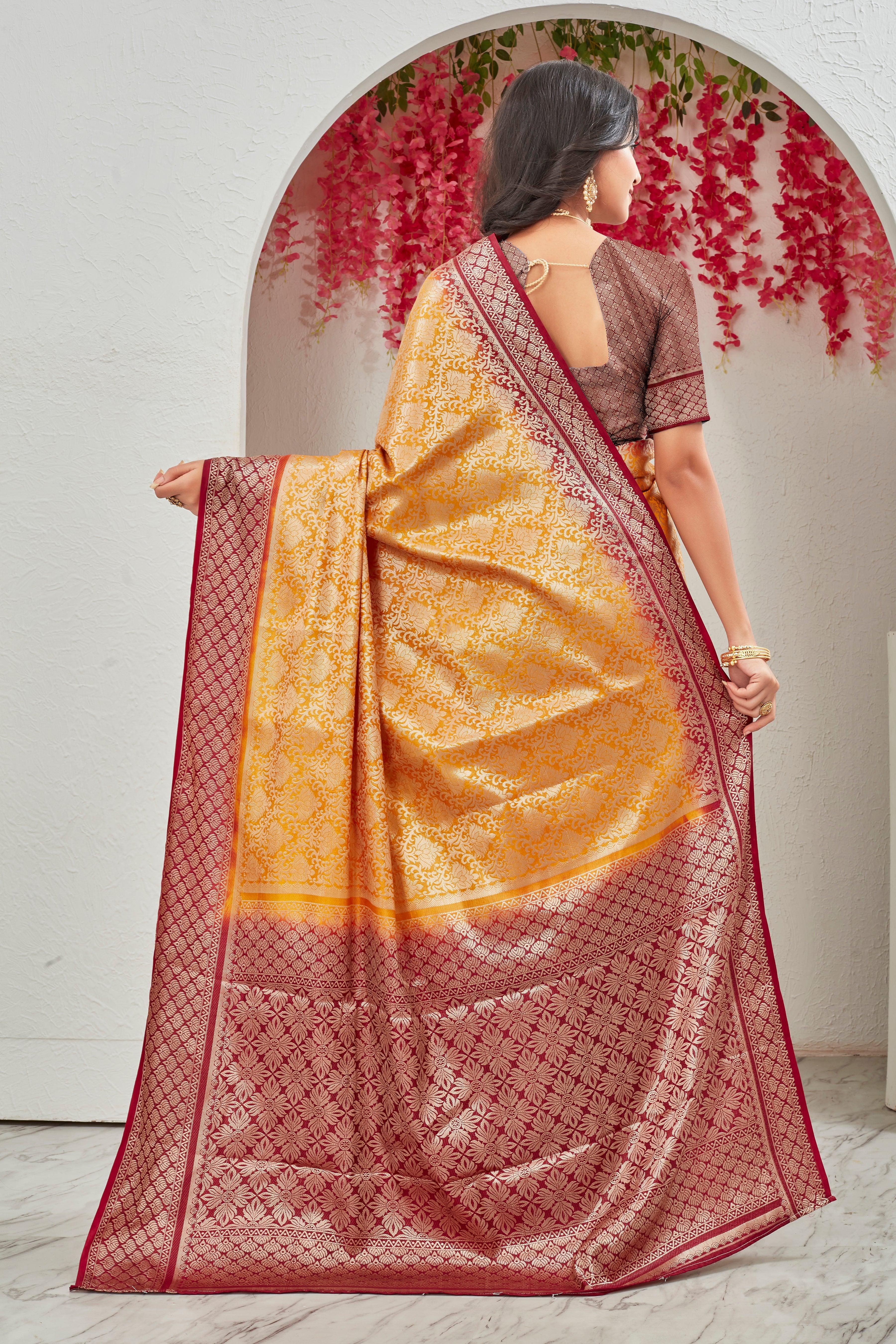 Ethereal Threads: Handwoven Brocade Mysore Silk
