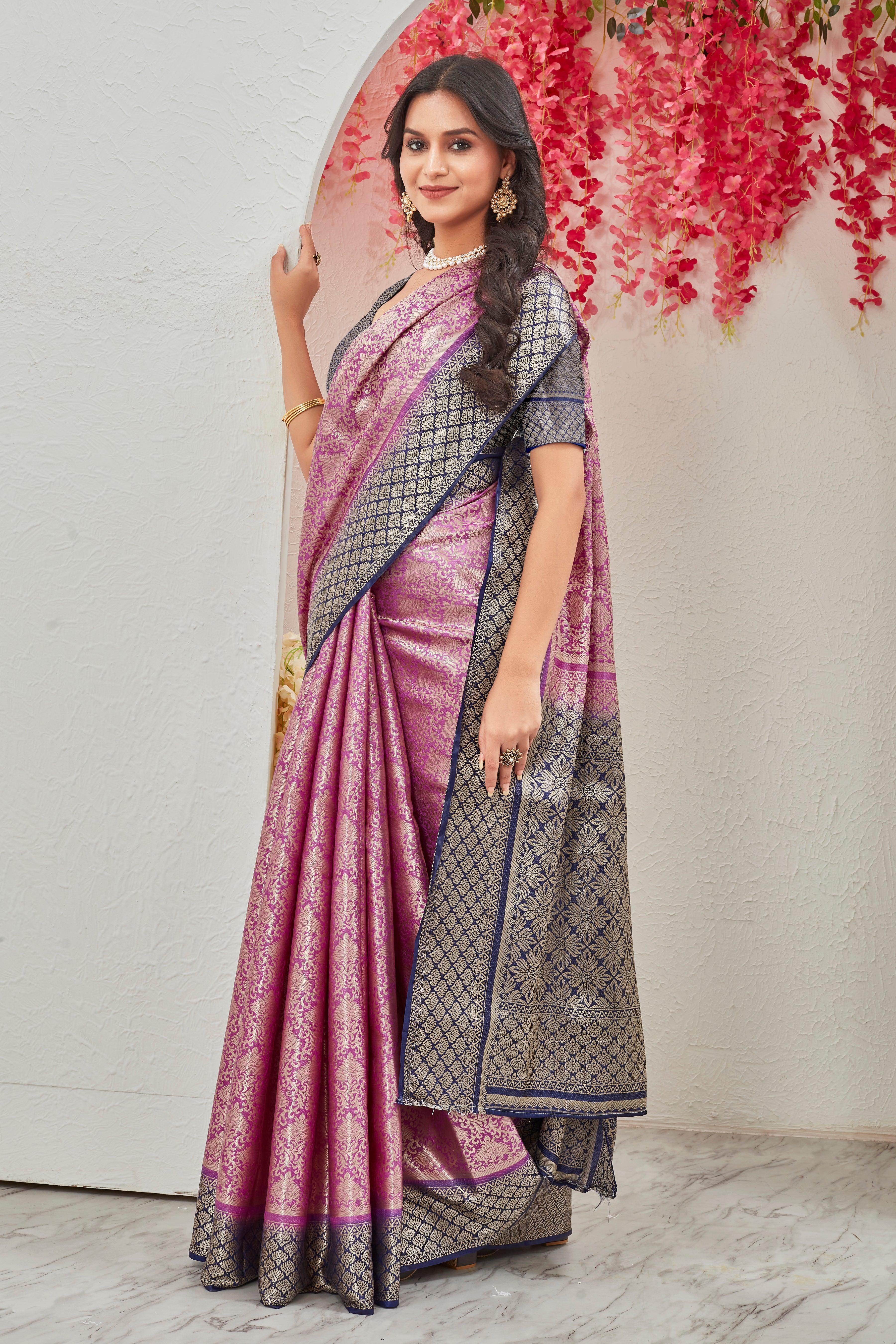 Imperial Aura: Heritage Brocade Mysore Silk Drape