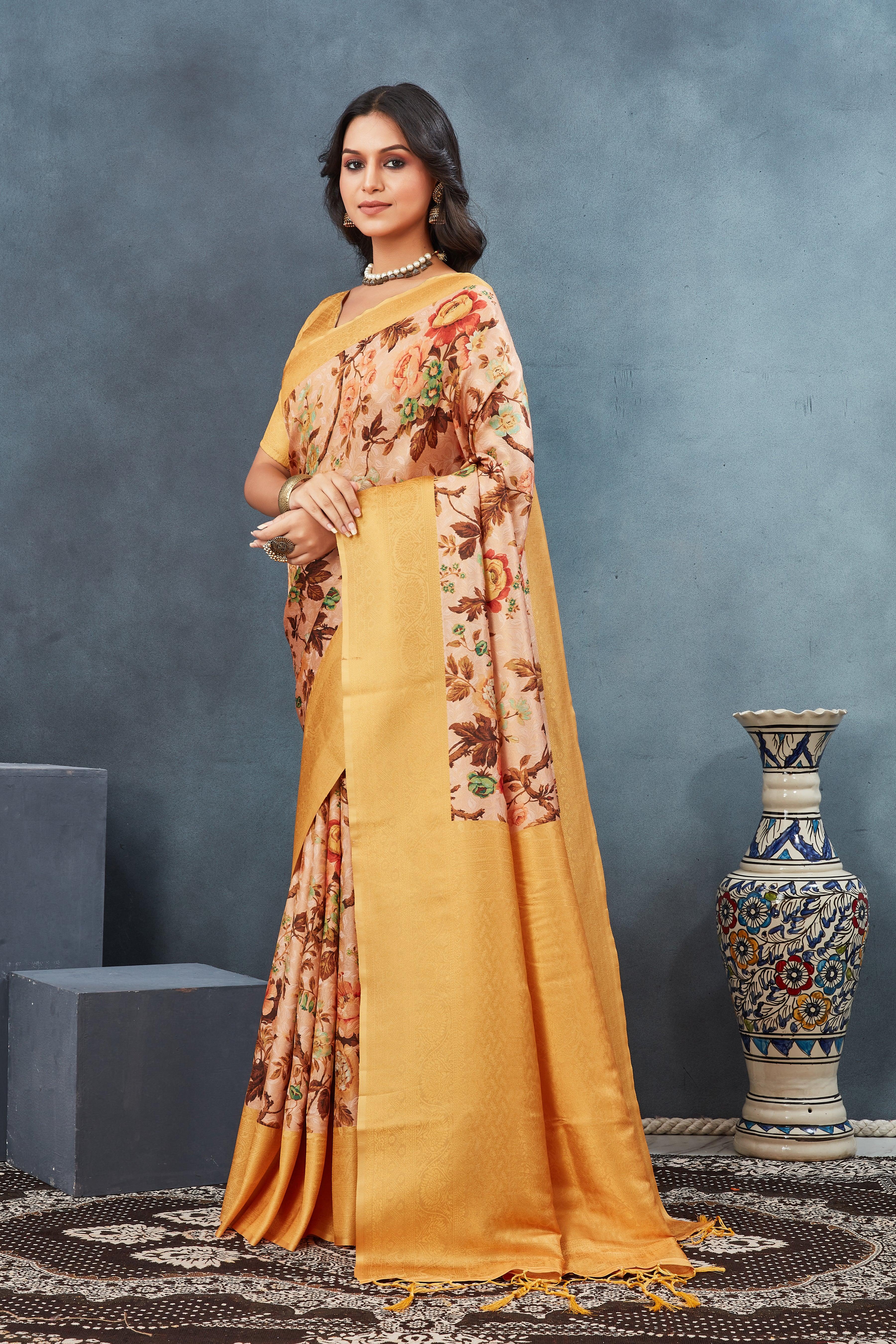 Digital mordern printed soft silk sarees