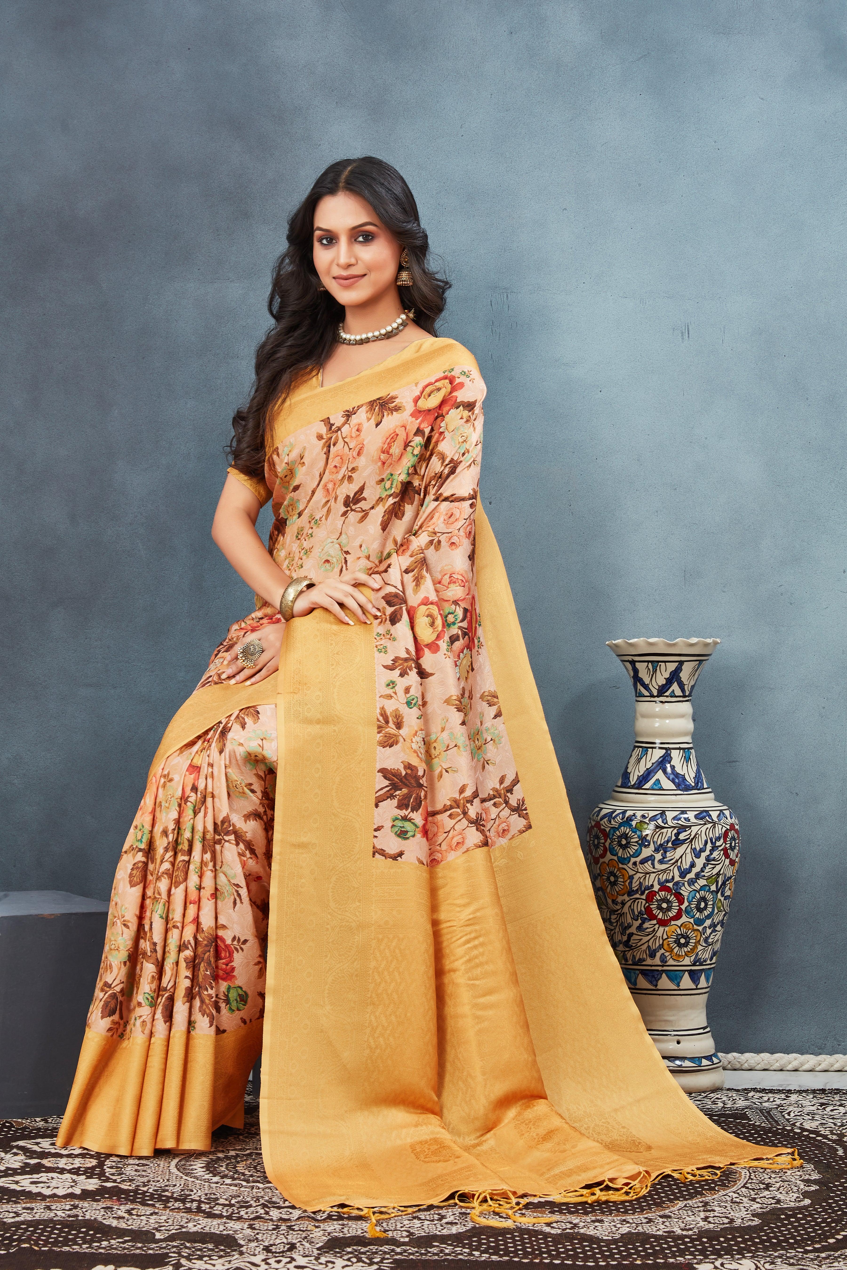 Digital mordern printed soft silk sarees