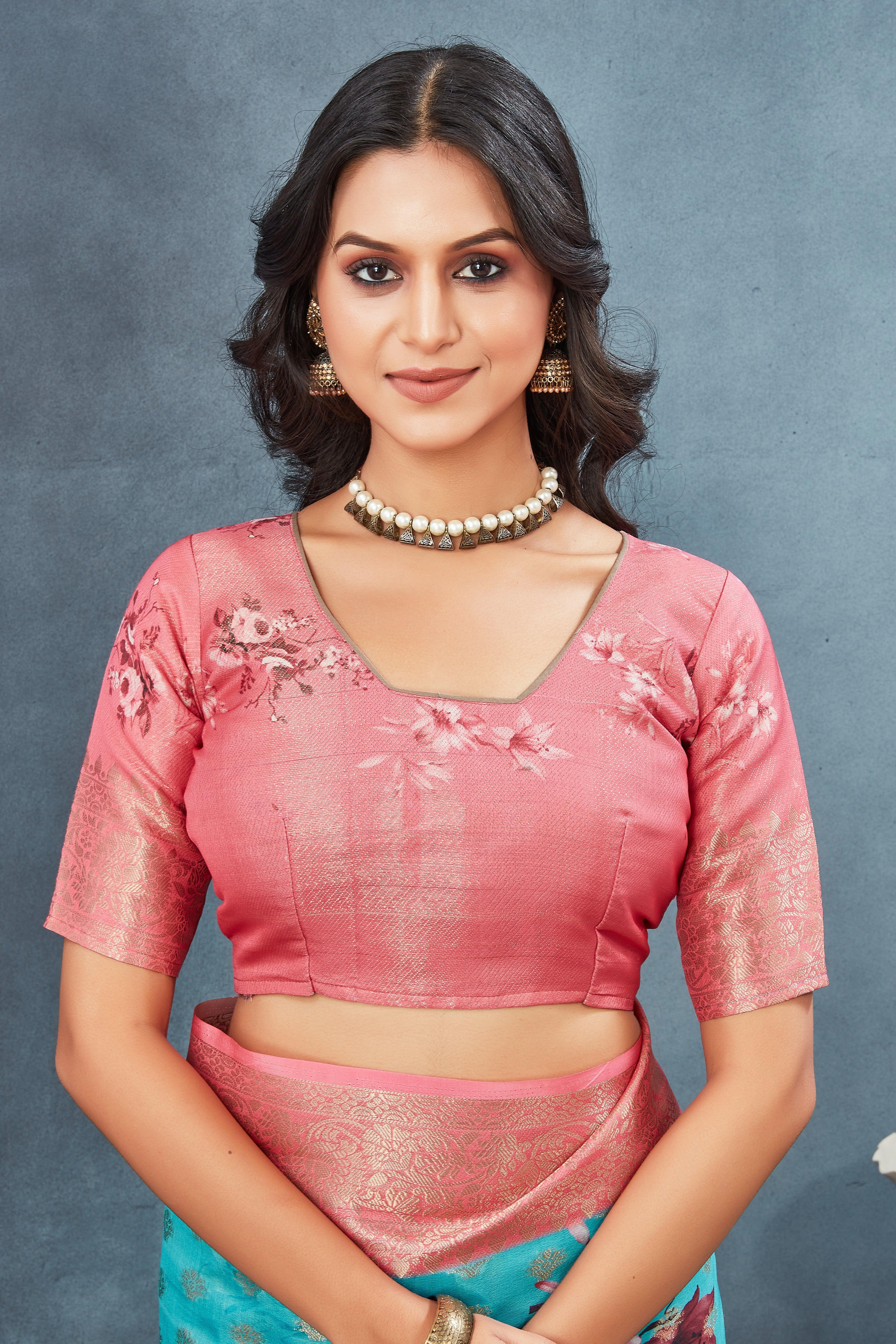 Digital mordern printed soft silk sarees