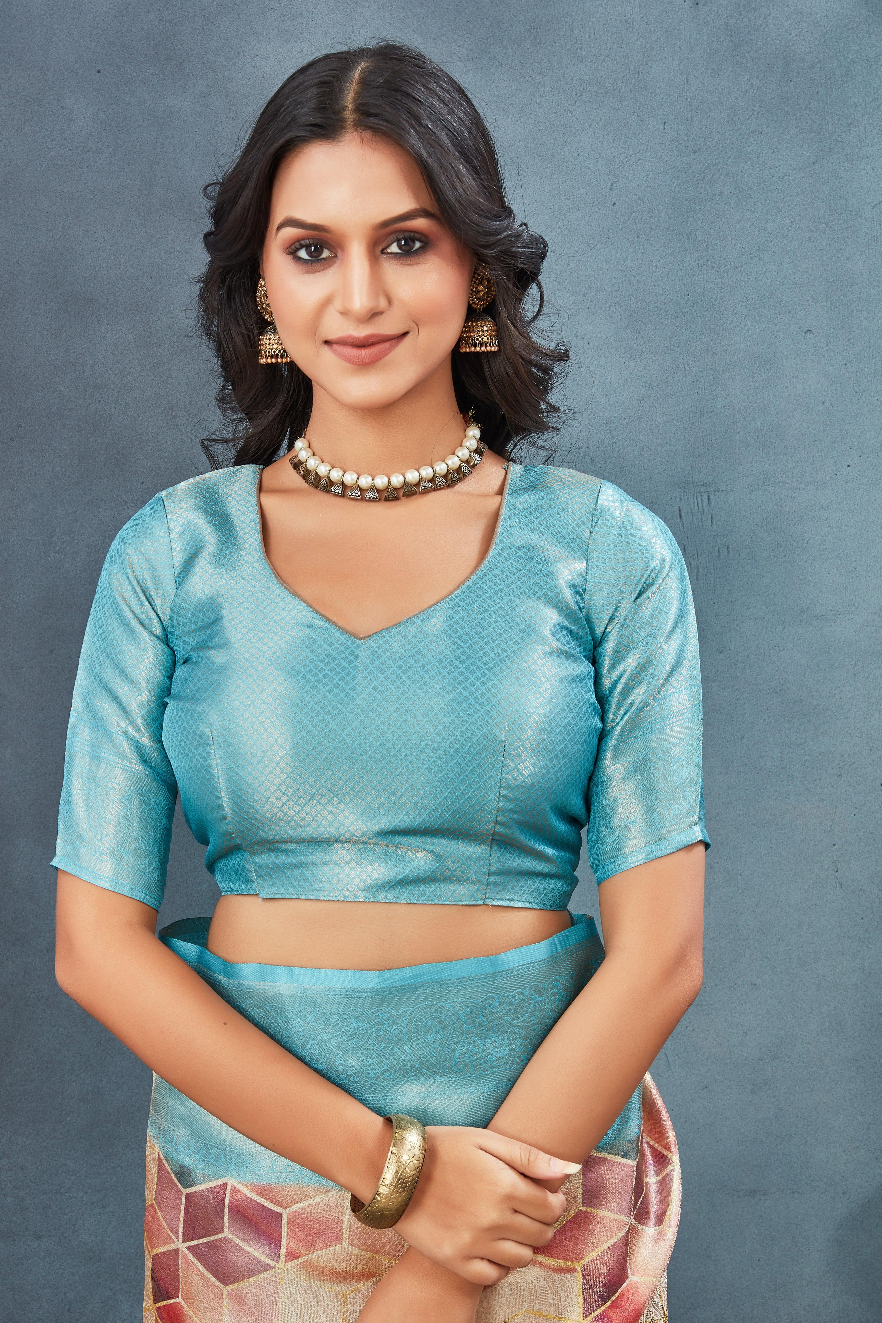 Digital mordern printed soft silk sarees