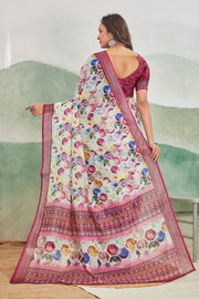Royal Wine: Pure Linen Saree for Every Occasion