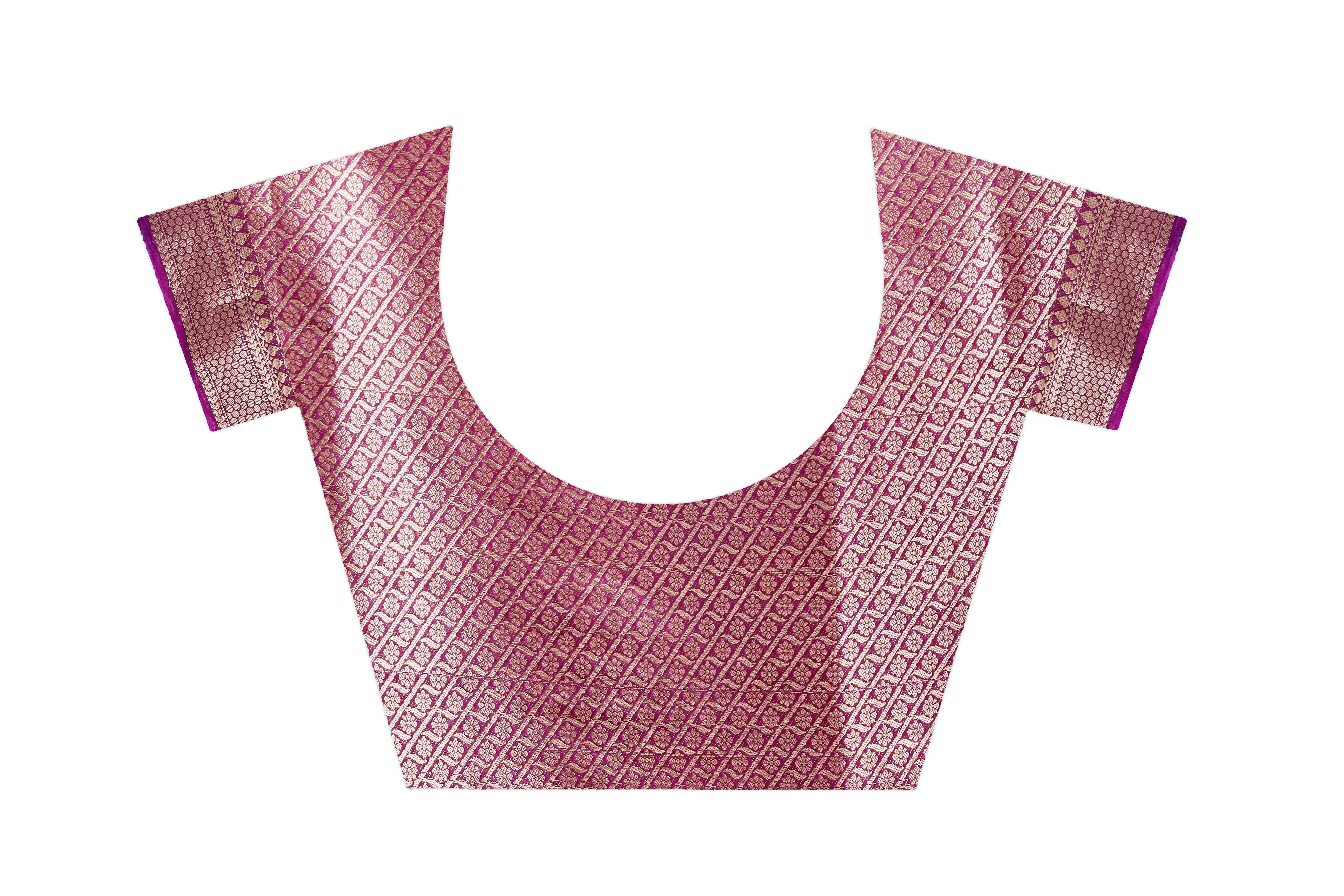 Pure Brocade Mysore Silk sarees in salmon pink