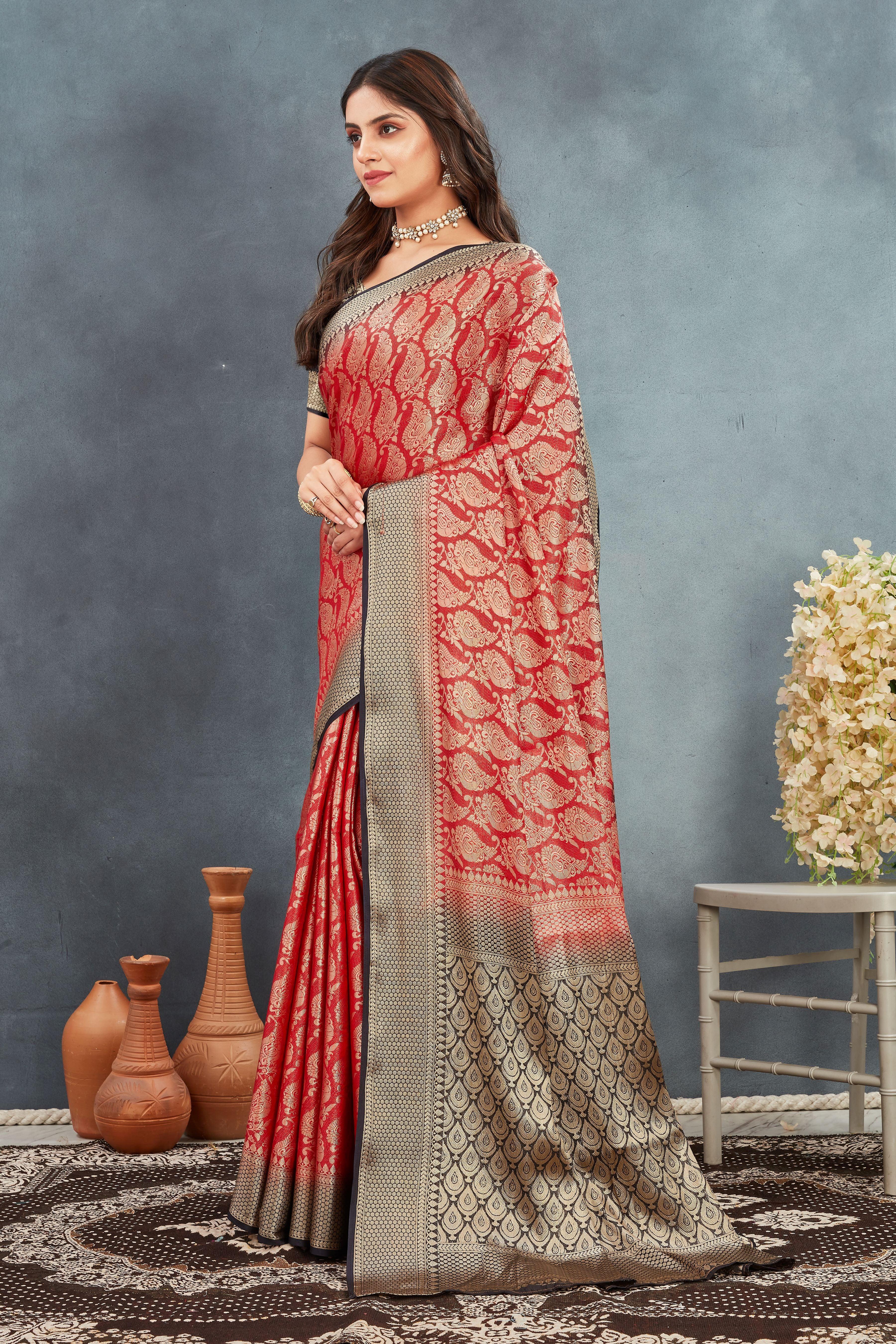 Pure Brocade Mysore Silk sarees in Red