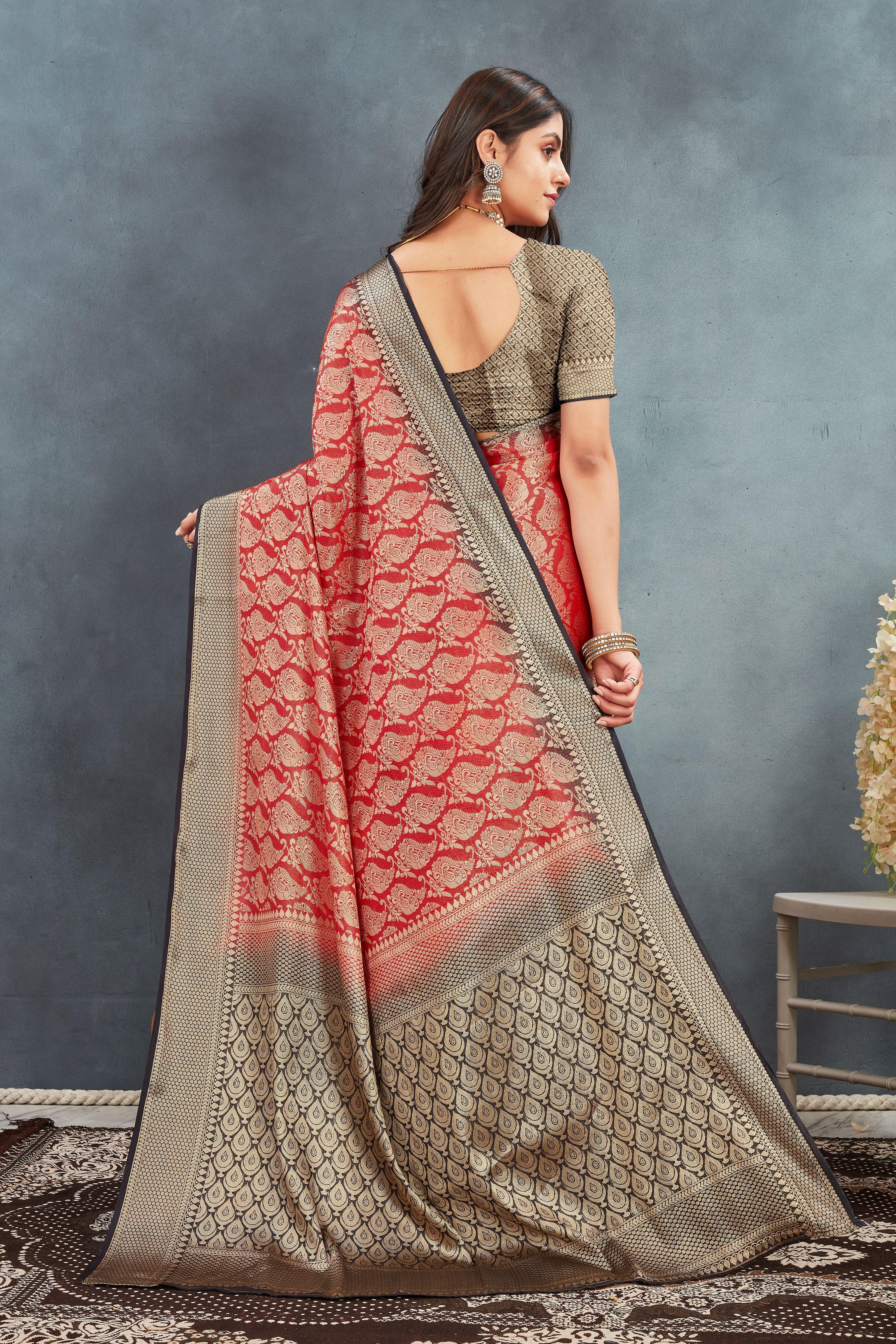 Pure Brocade Mysore Silk sarees in Red