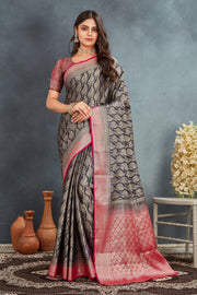Pure Brocade Mysore Silk sarees in Black