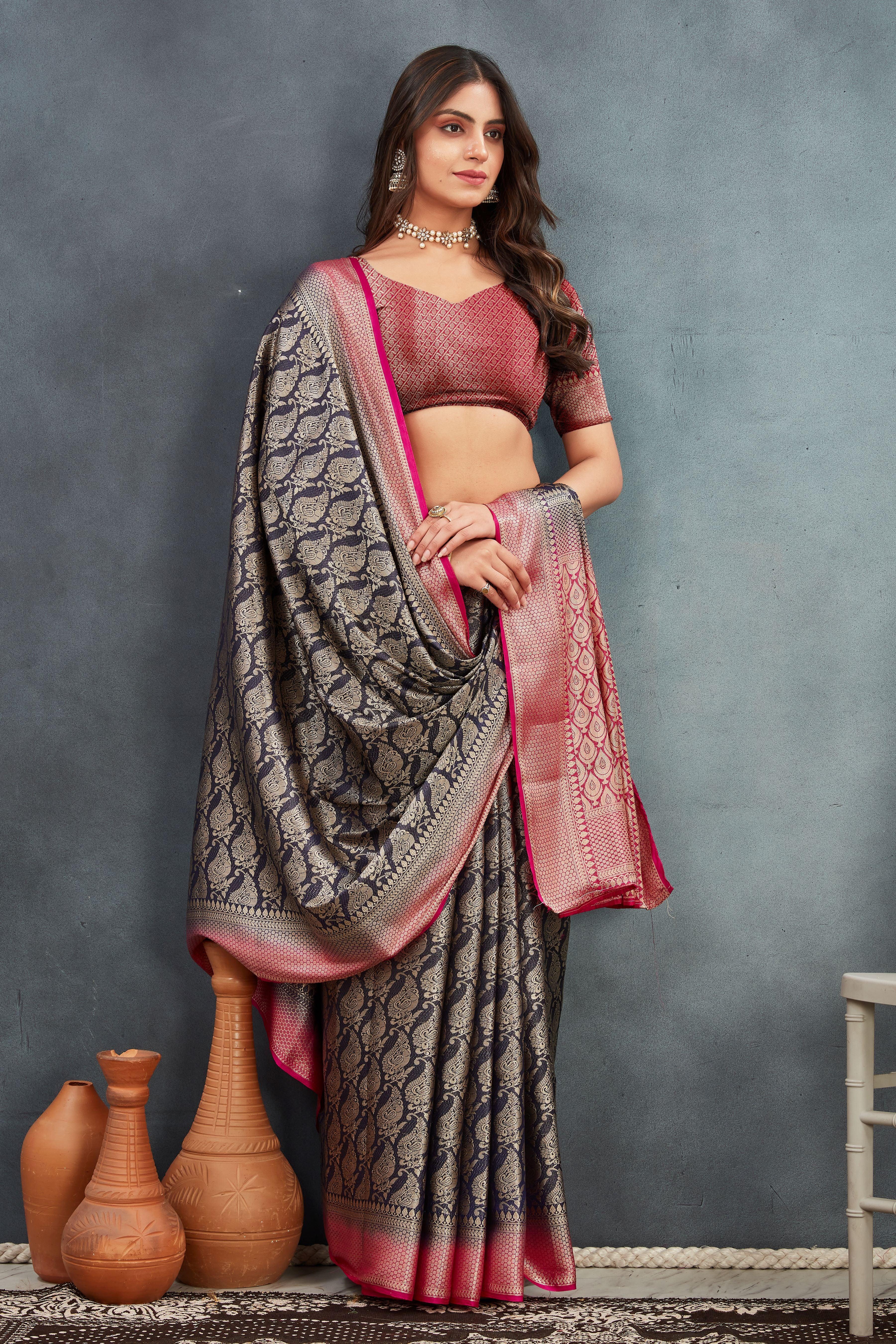 Pure Brocade Mysore Silk sarees in Black