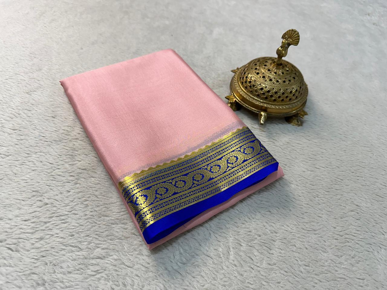 Vibrant Luxury: Pure Mysore Silk Saree with Striking Zari Artistry