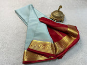 Elegant Contrasts: Pure Mysore Silk Sarees with Royal Zari Designs