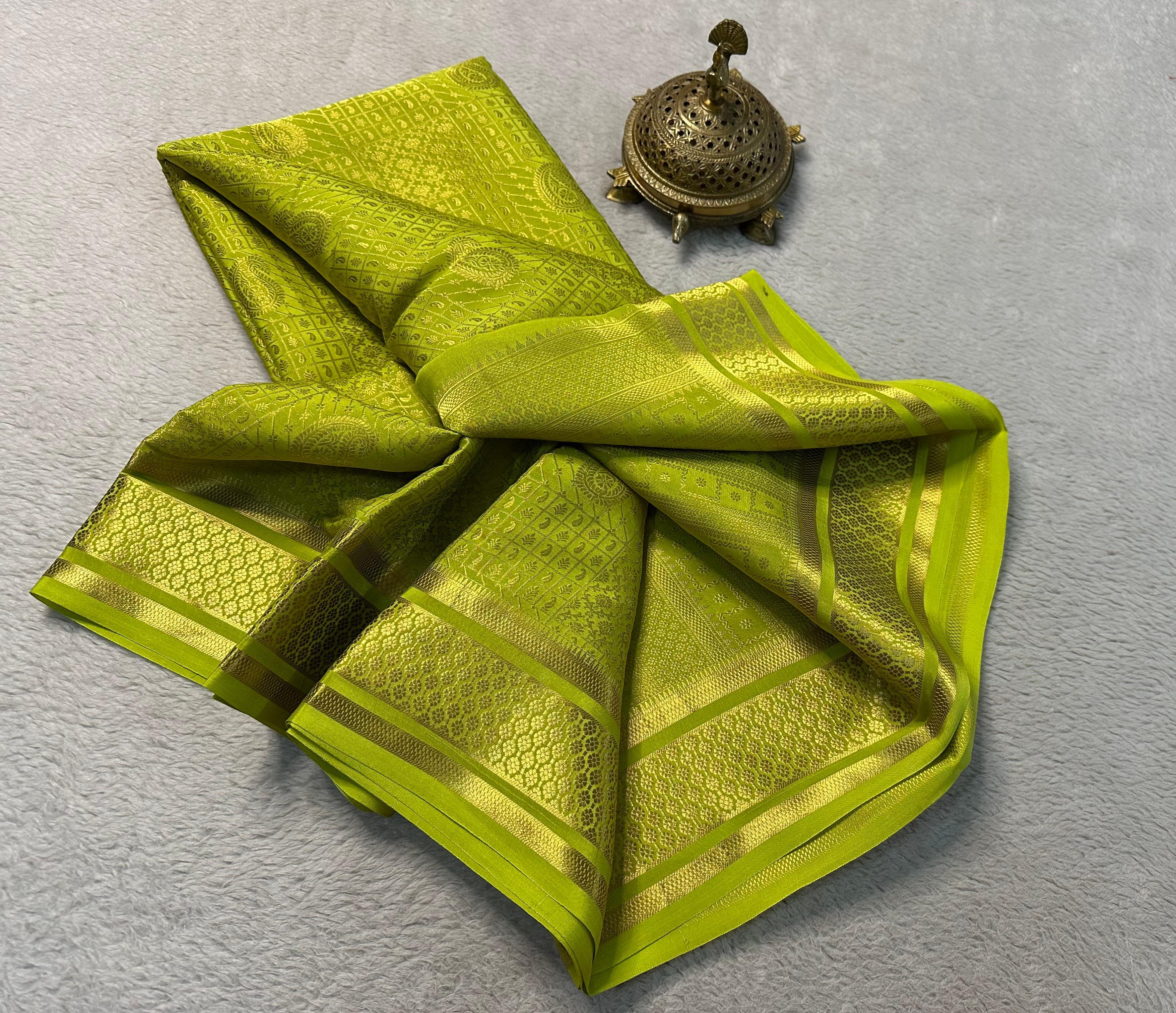 Celebrate Love: Bridal Sarees with Rich Pallu and Solid Lemon colour