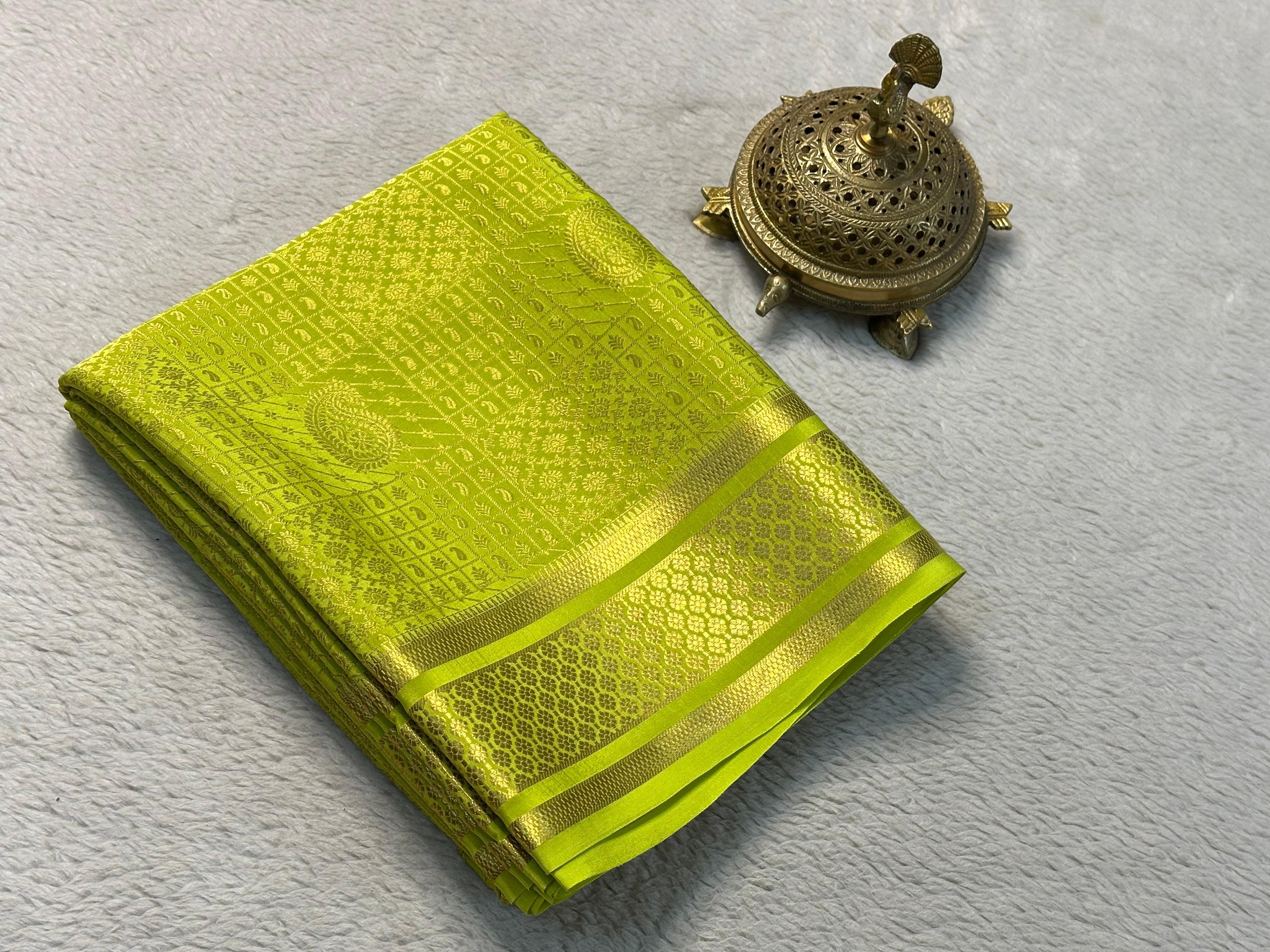 Celebrate Love: Bridal Sarees with Rich Pallu and Solid Lemon colour