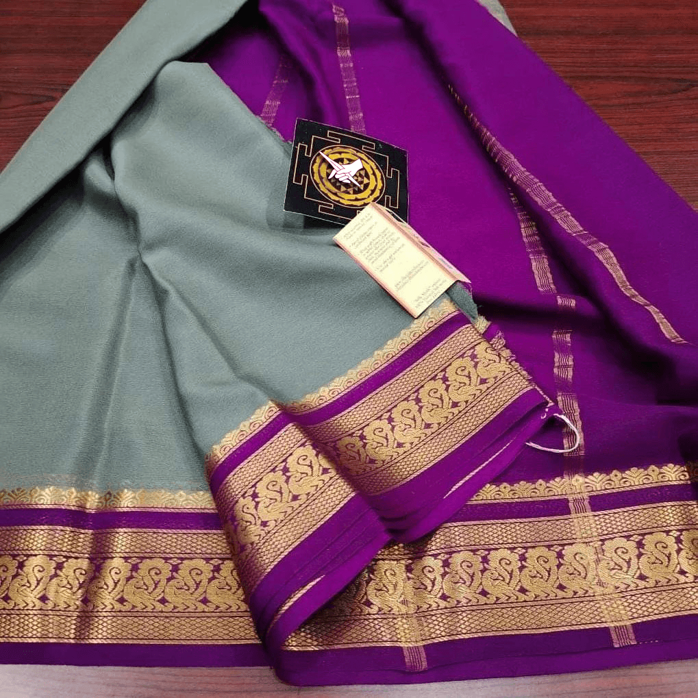 Handwoven Mysore Crepe Soft Silk Sarees – Luxurious Touch