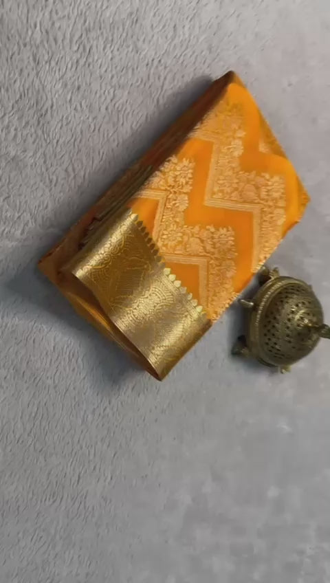 Load video: The Royal Brocade Silk Saree Elegance