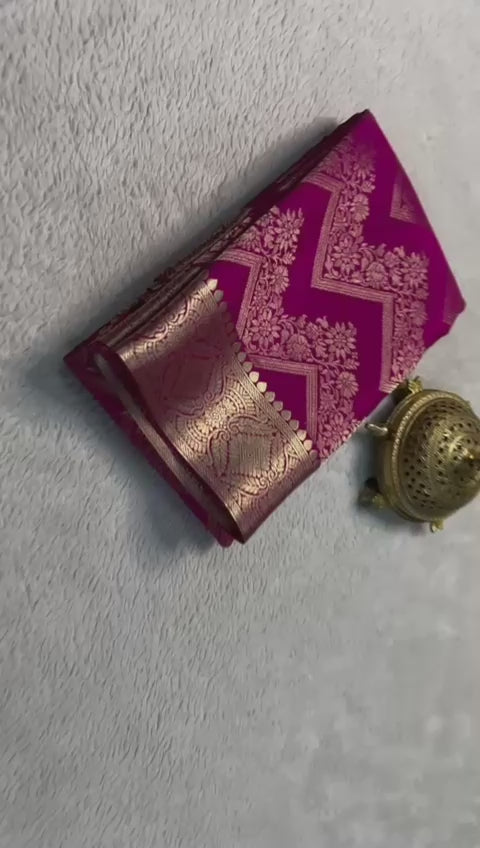 Load video: The Royal Brocade Silk Saree Elegance