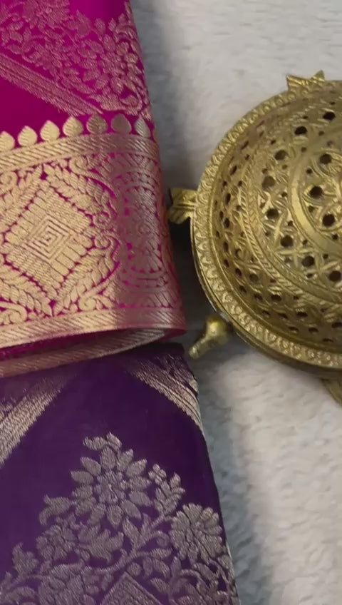 Load video: The Royal Brocade Silk Saree Elegance