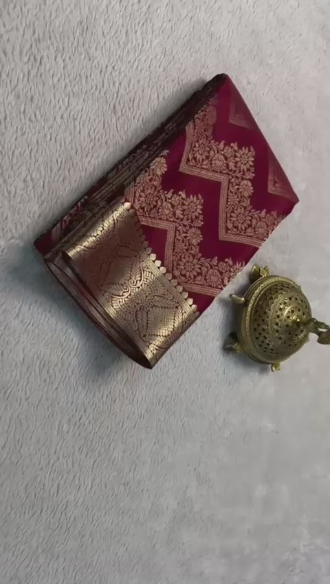 Load video: The Royal Brocade Silk Saree Elegance