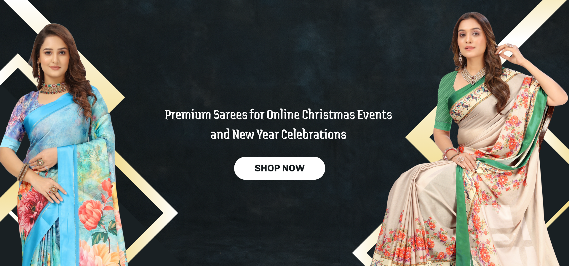 Premium Sarees for Online Christmas Events and New Year Celebrations