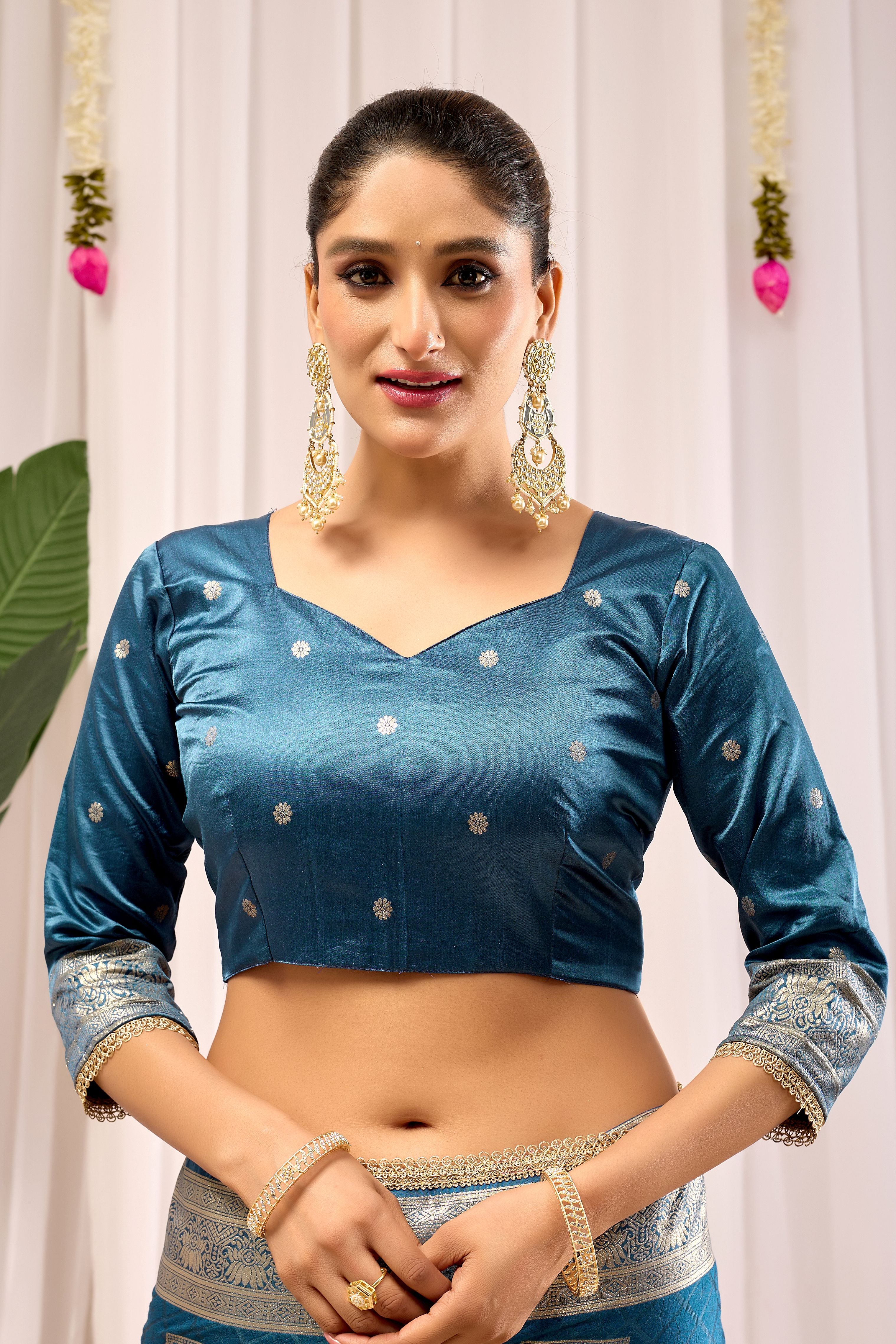 Teal Blue Soft Silk Saree with Intricate Woven Motifs, Rich Zari Border and Designer Traditional Pallu