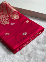 Banarasi Mashru Silk Saree with Floral Scalloped Border & Rupa Sona Motifs