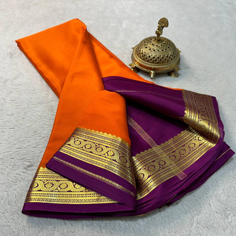 Beautiful Pure Mysore silk sarees in Elegant Traditional border