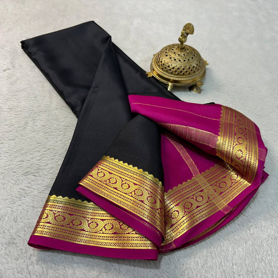 Beautiful Pure Mysore silk sarees in Elegant Traditional border