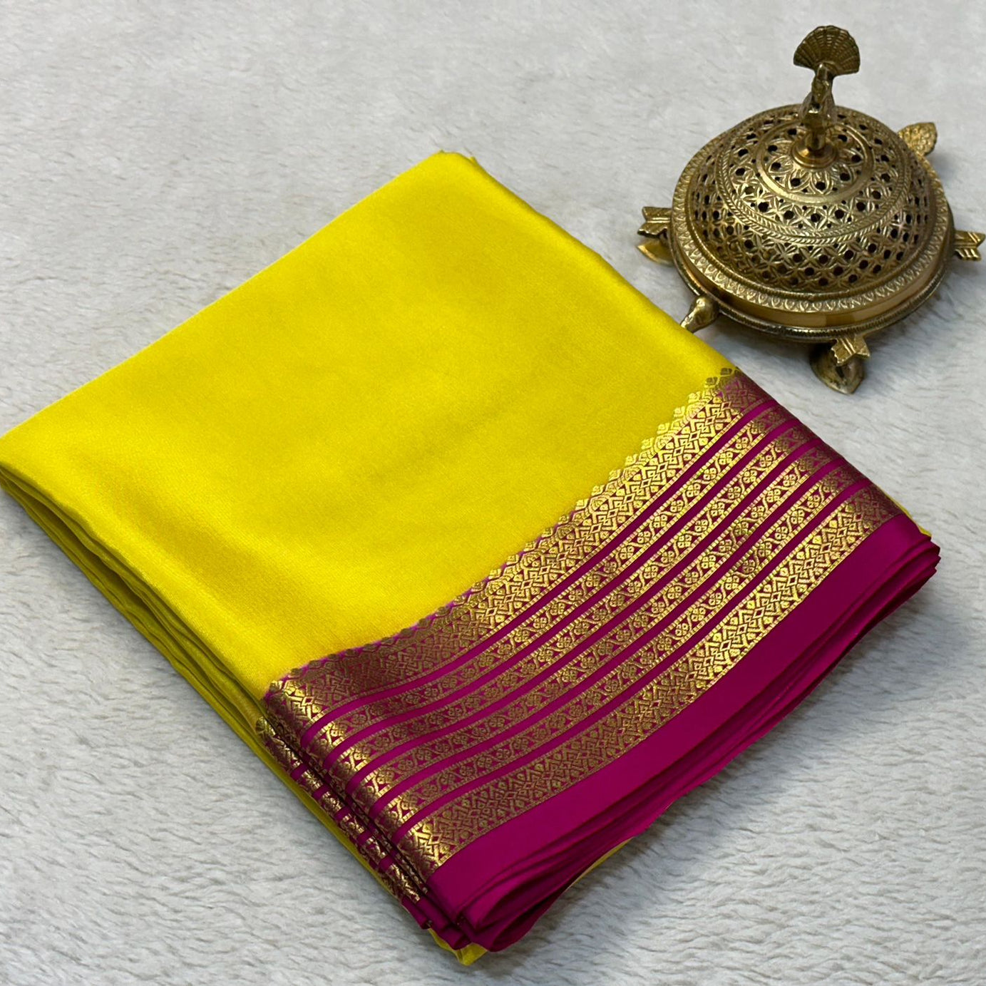 Beautiful Pure Mysore silk sarees in Elegant Traditional border