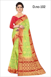Golden Threads: Zari Jaal Drape with Silk Shine