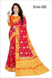 Ethereal Patterns: Mysore Silk with Detailed Zari Art