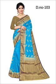 Ornate Waves: Mysore Silk Crepe with Grand Jaal Work