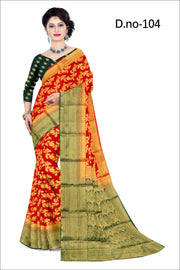 Heritage Bloom: Handwoven Mysore Silk in Royal Jaal