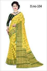 Silken Dreams: Mysore Crepe with Intricate Gold Work