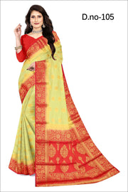 Timeless Opulence: Pure Crepe Silk with Gold Jaal Charm