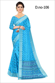 Vintage Vignettes: Hand-Printed Saree with Zari Magic