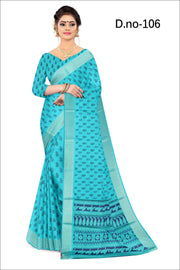 Golden Echoes: Handcrafted Zari Border Saree