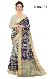 Regal Radiance: Handcrafted Zari-Bordered Saree