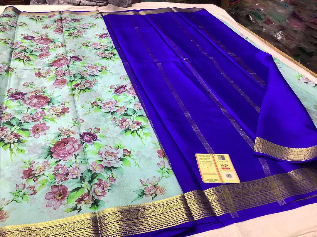 Mysore Printed Crepe Silk Sarees for Weddings