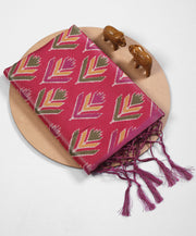 Digital soft silk printed saree in Magenta