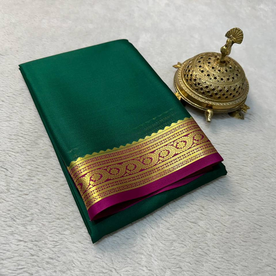 Beautiful Pure Mysore silk sarees in Elegant Traditional border