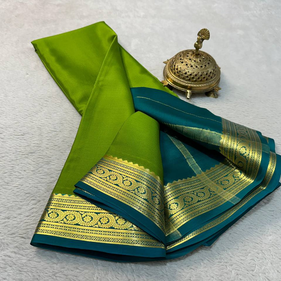 Beautiful Pure Mysore silk sarees in Elegant Traditional border