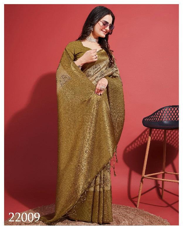 Modern Prints, Timeless Grace: Digital Soft Silk Sarees in Gold