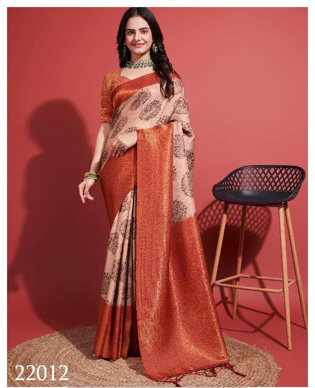 Modern Prints, Timeless Grace: Digital Soft Silk Sarees in Red