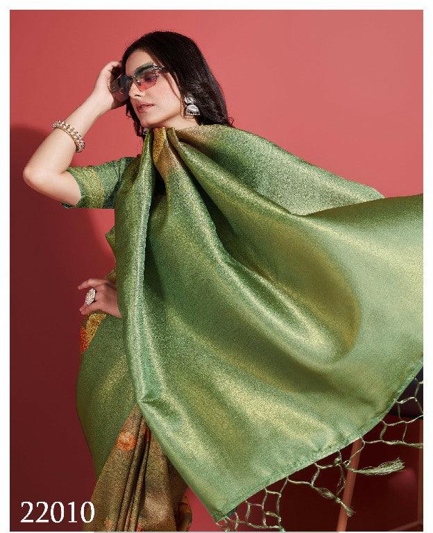 Modern Prints, Timeless Grace: Digital Soft Silk Sarees in Green