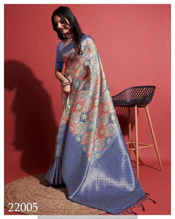 Contemporary Charm: Digital Printed Soft Silk Sarees in Purple