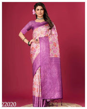 Art Meets Elegance: Digital Prints on Soft Silk in Purple