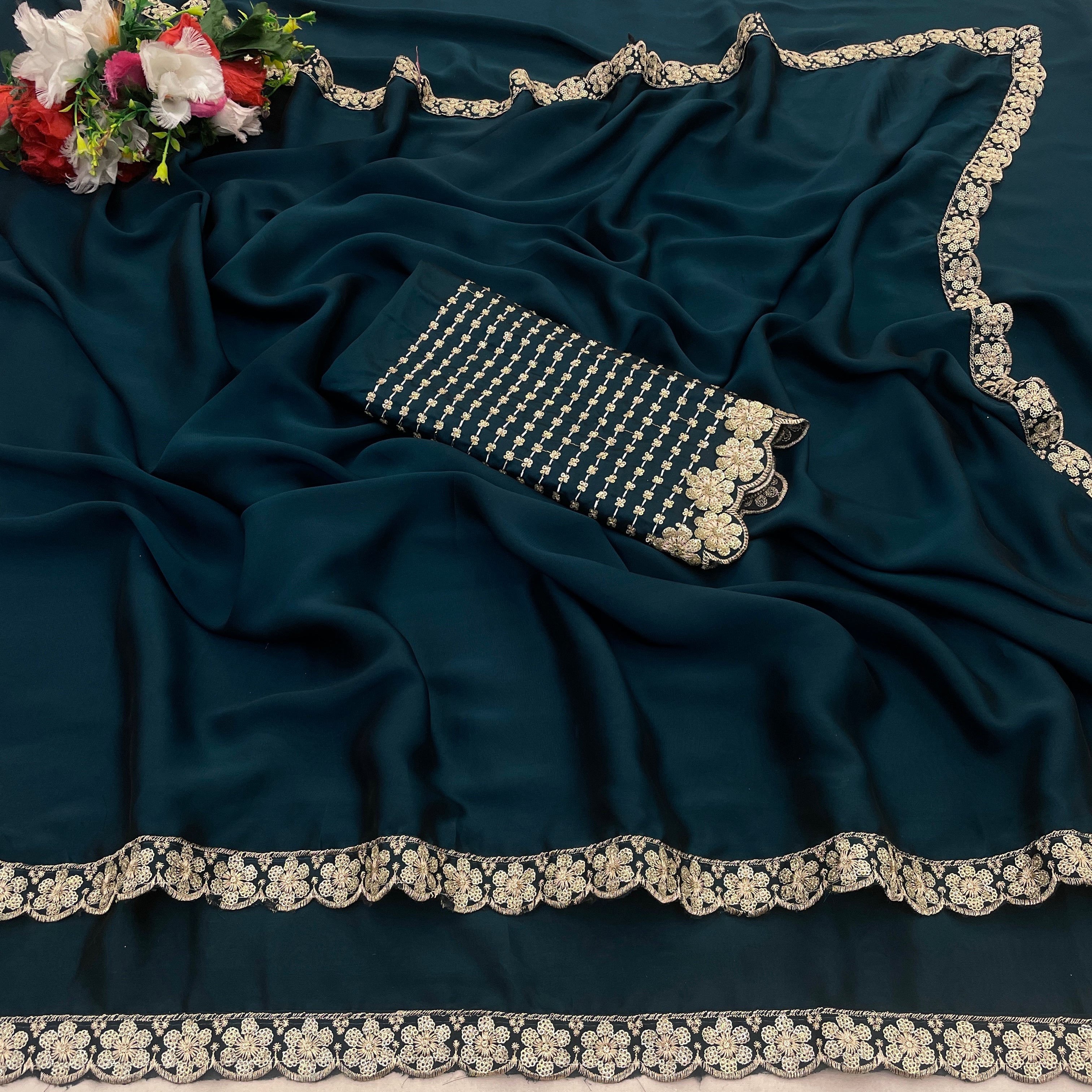 Wear the Brilliance: The Ultimate Embroidered Saree